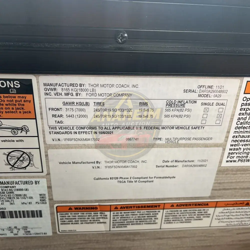 2021 Ford Thor Freedom Traveler A29 Class A