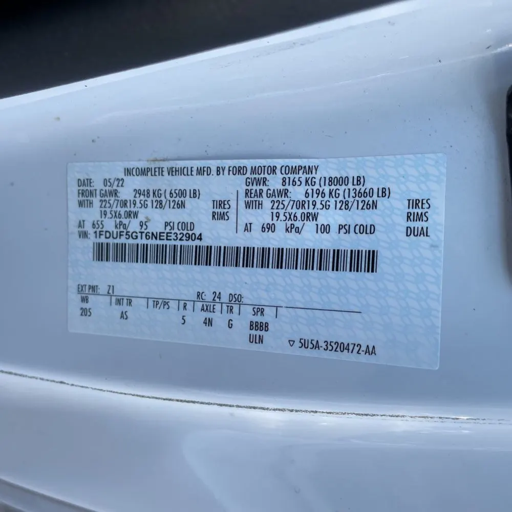 2022 Ford Commercial CA60-120 CONV CAB  4X2 6.7L