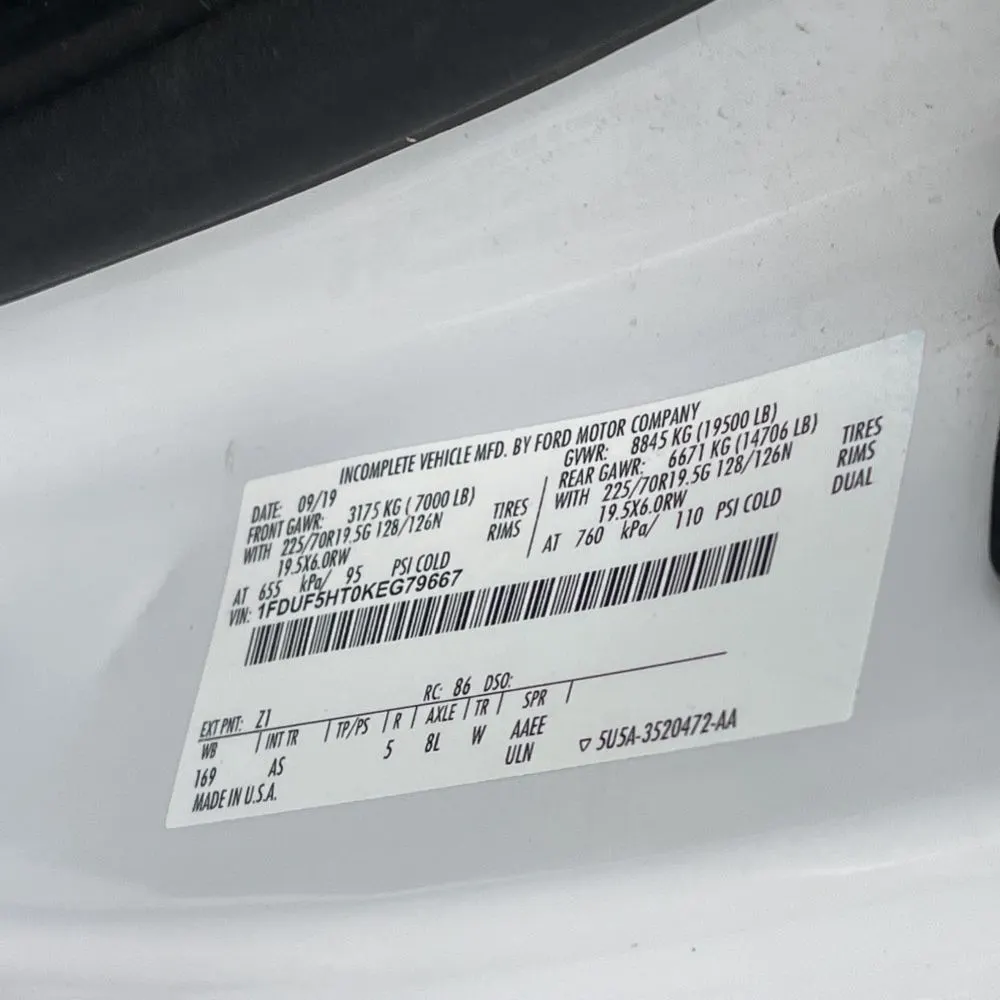 2019 Ford Commercial CA60-120 CONV CAB  4X4 6.7L