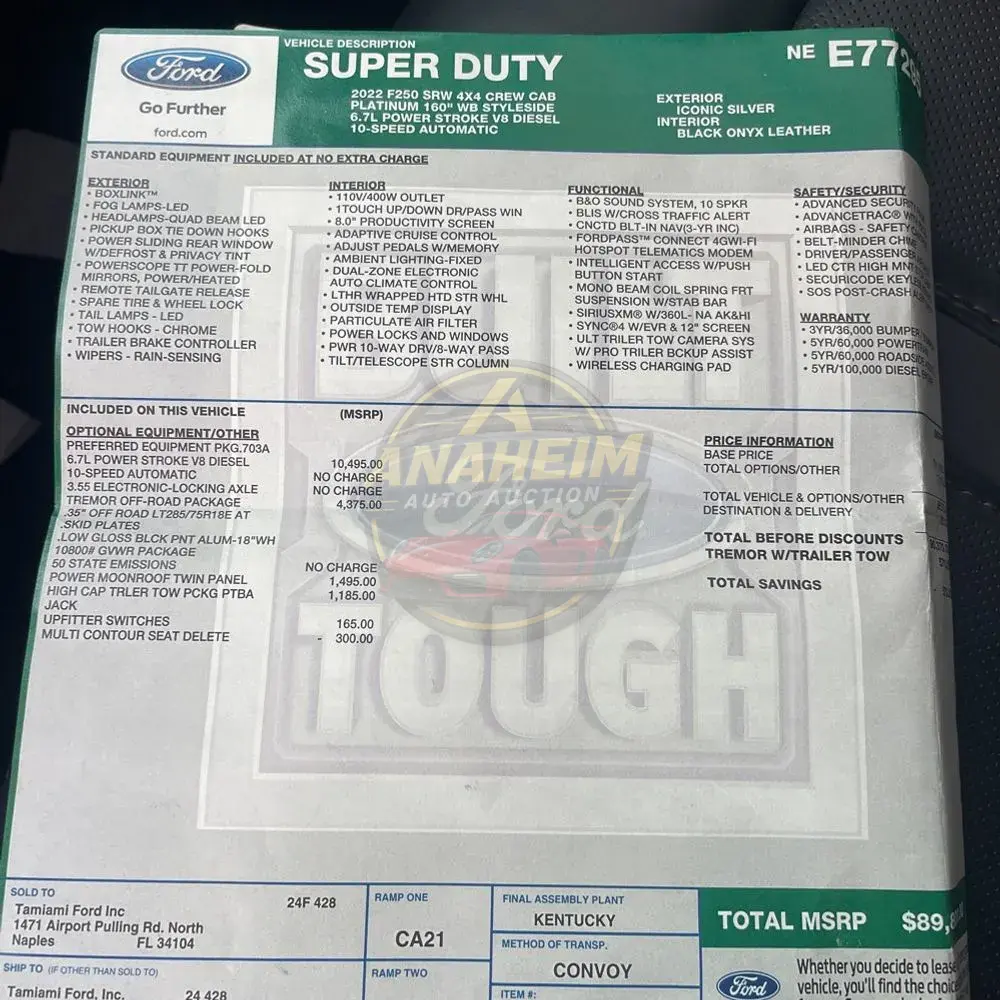 2022 Ford F-250 Super Duty Platinum
