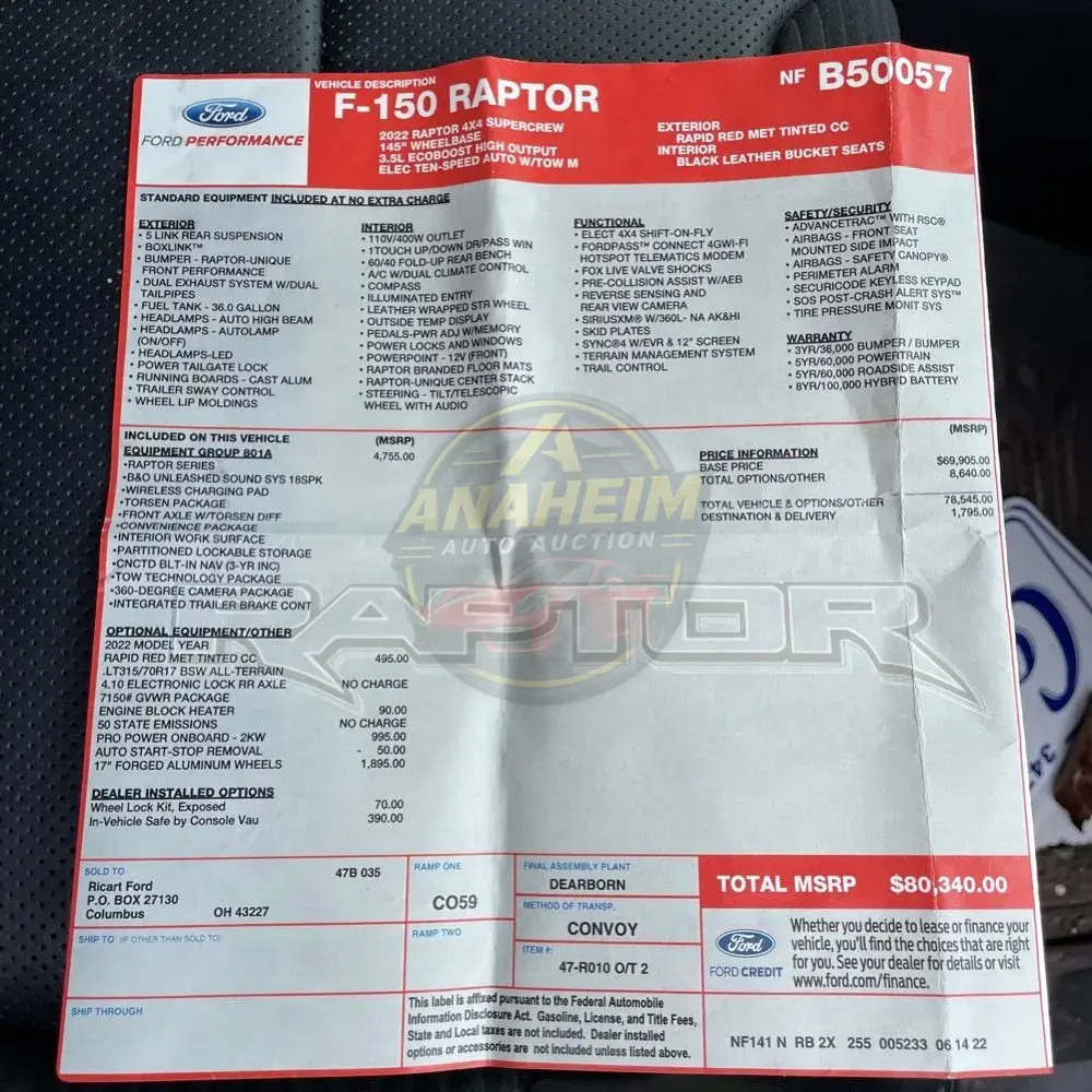 2022 Ford F-150 Raptor