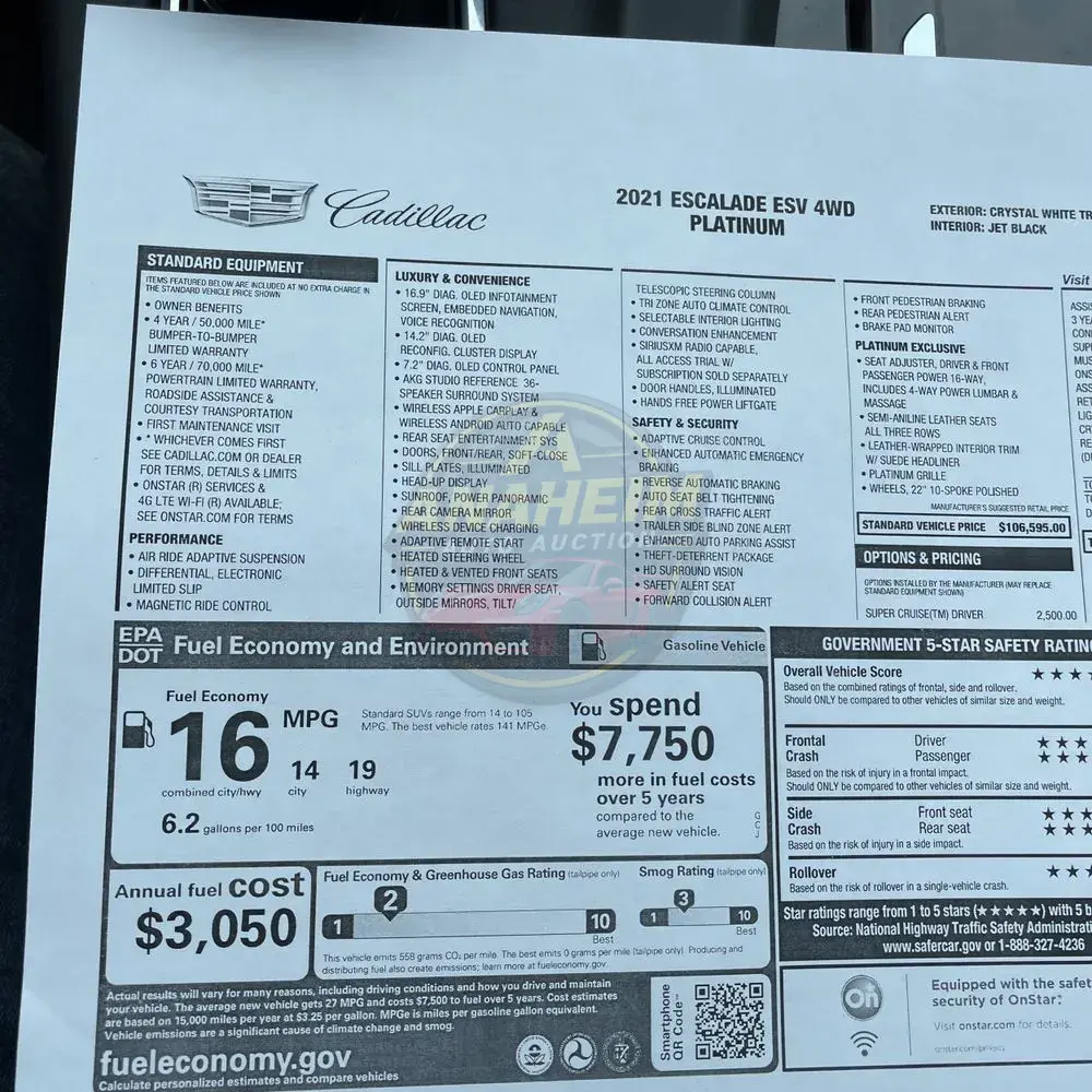 2021 Cadillac Escalade ESV Premium Luxury Platinum
