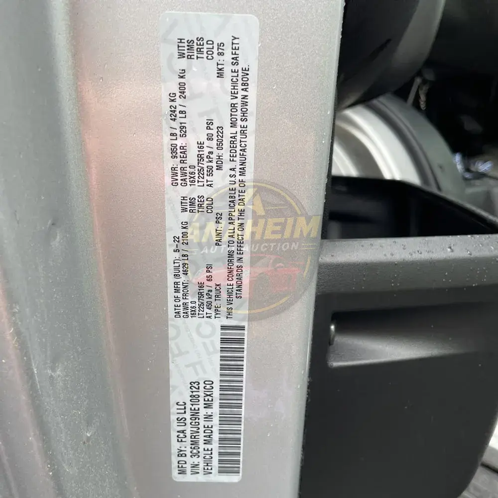 2022 Ram ProMaster 3500 159 WB
