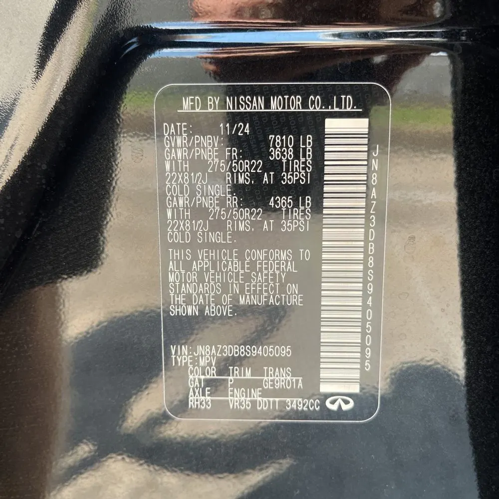 2025 INFINITI QX80 Sensory