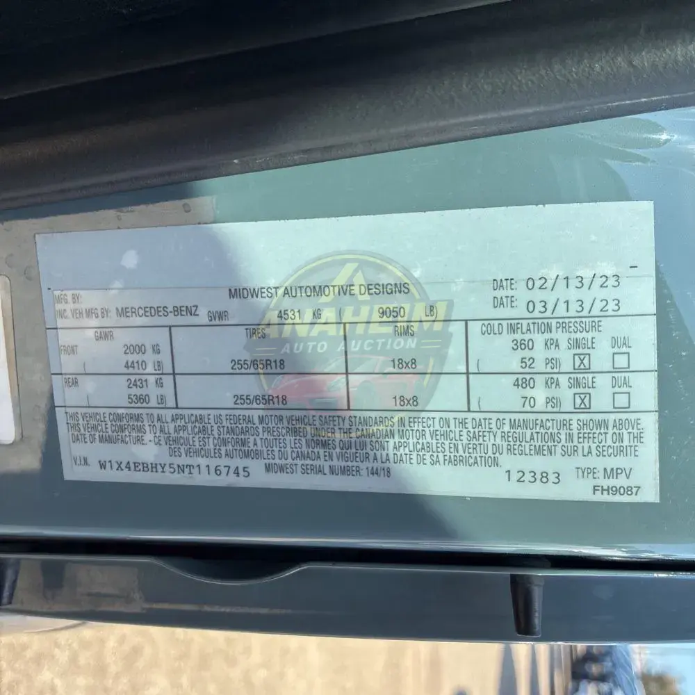 2022 Mercedes-Benz Sprinter 2500 High Roof Wagon 6cyl 170WB