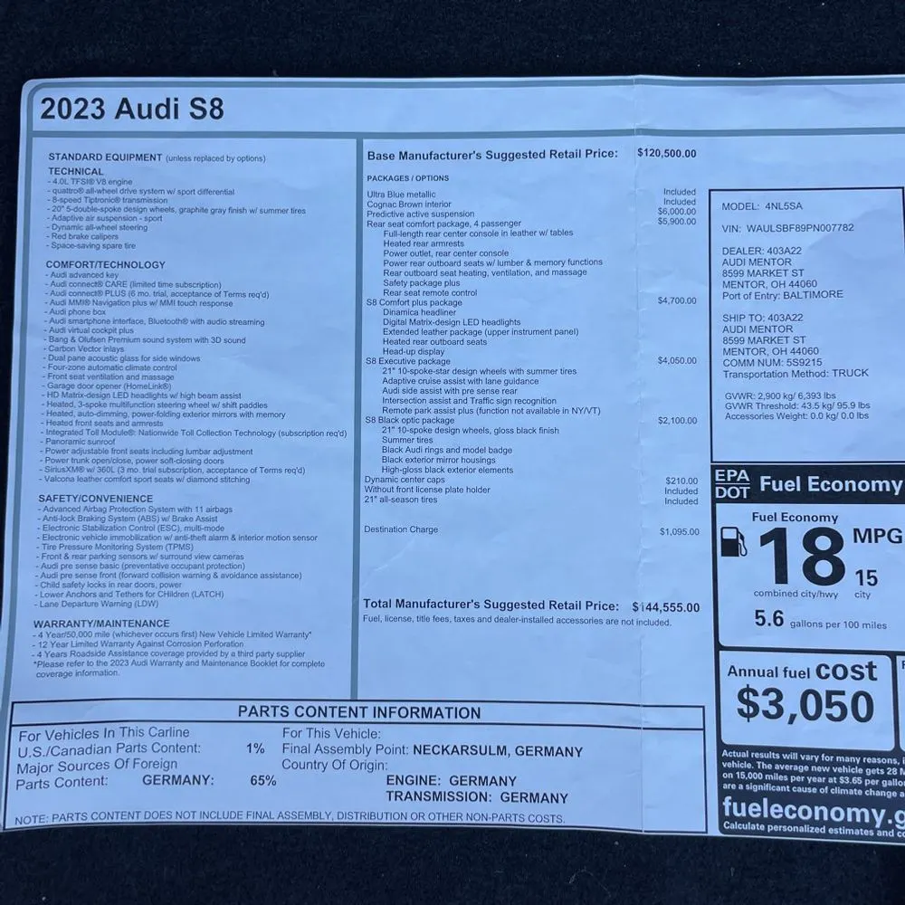 2023 Audi S8