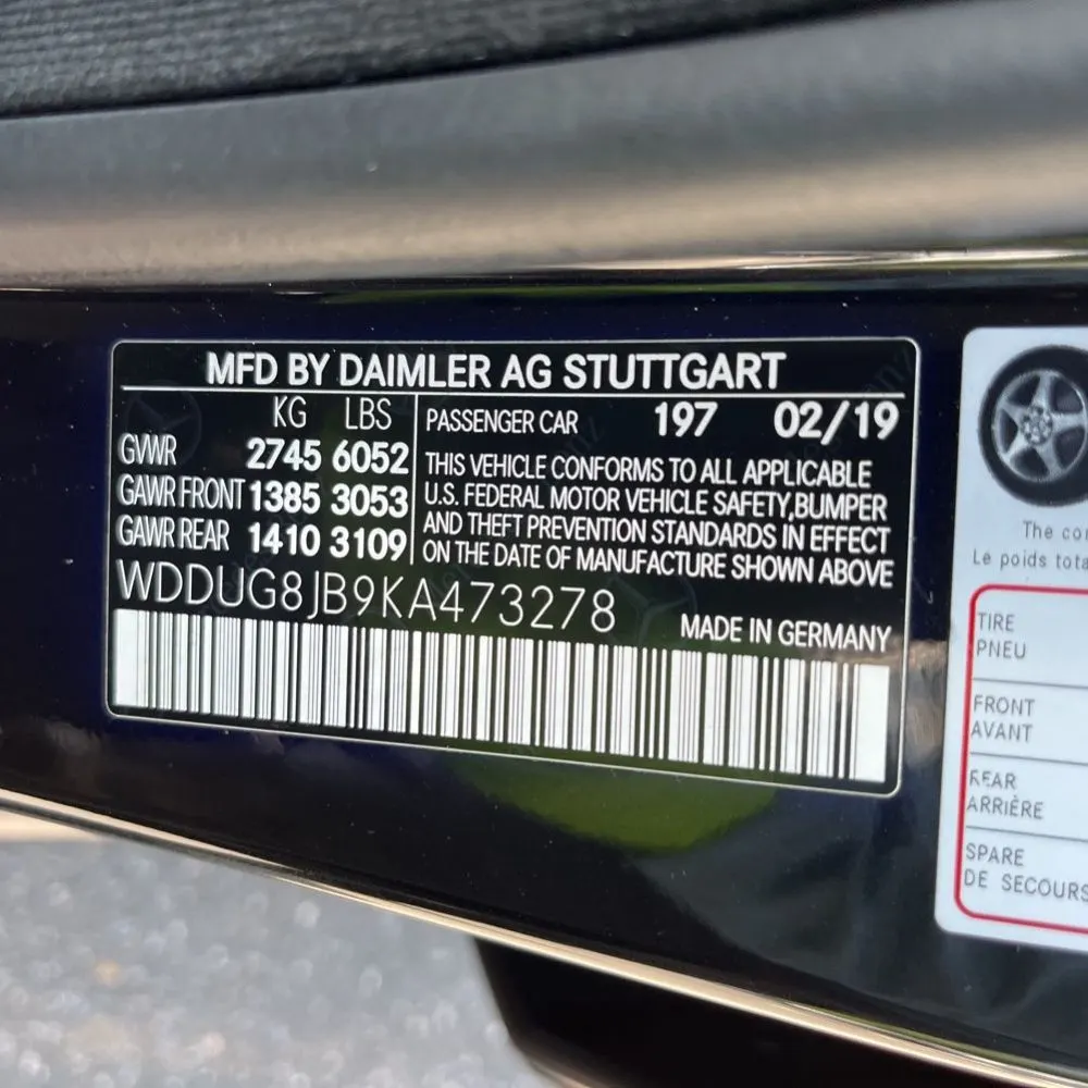 2019 Mercedes-Benz S-Class AMG S 63