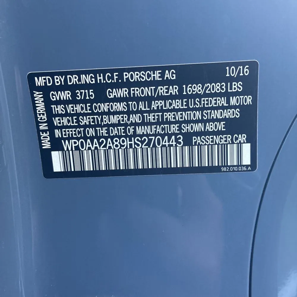 2017 Porsche 718 Cayman
