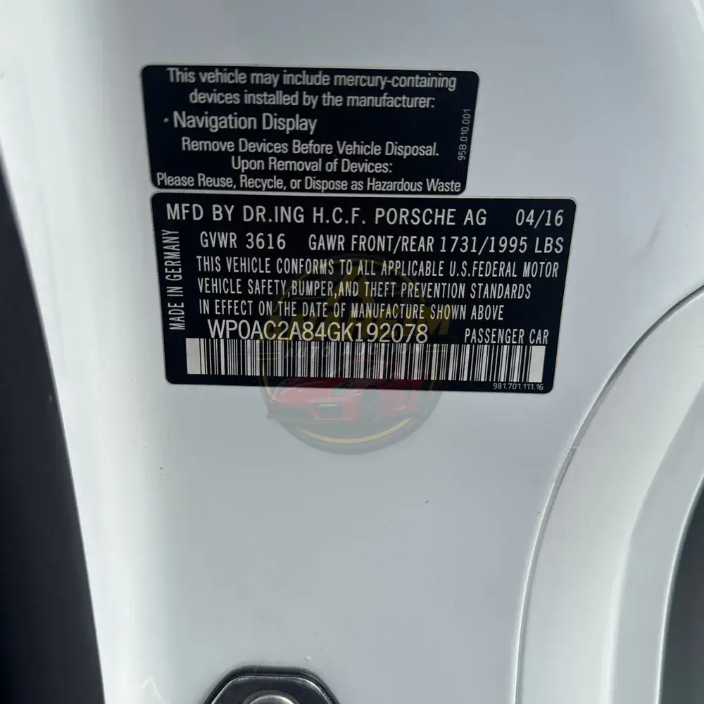 2016 Porsche Cayman GT4