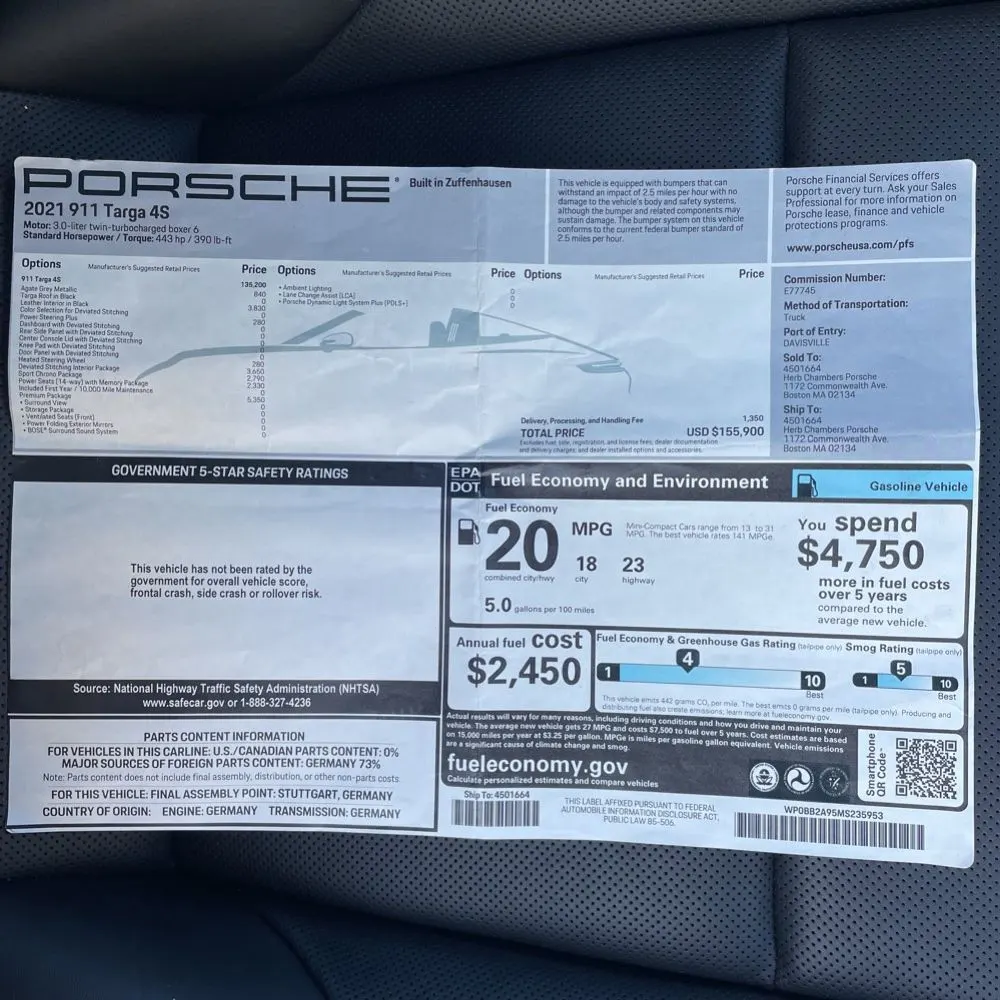 2021 Porsche 911 Targa 4S