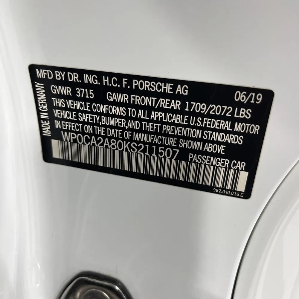 2019 Porsche 718 Boxster