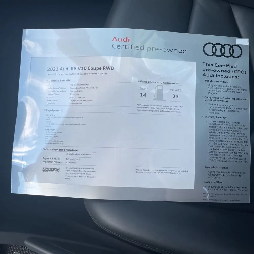 2021 Audi R8 V10