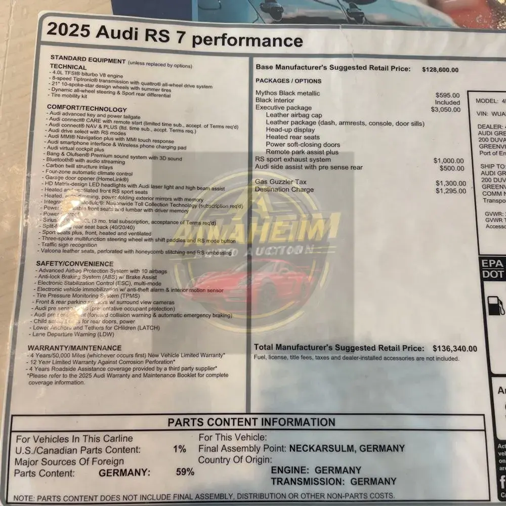 2025 Audi RS 7 Performance