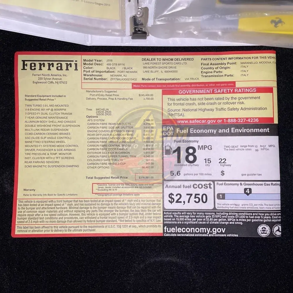 2016 Ferrari 488 GTB